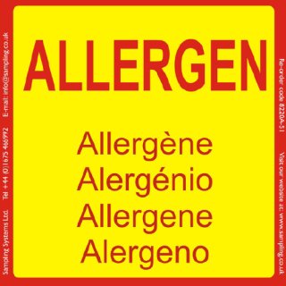 "Allergen"Verschluss-Siegel und Probenahme Ettiketten