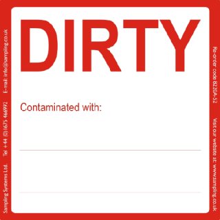 Dirty Verschluss-Siegel und Probenahme Ettiketten