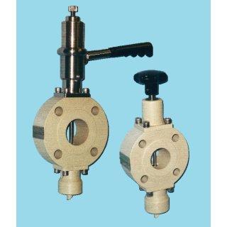 Serie 10 sampling valve with spring lever DN25 / Horizontal, PTFE seals