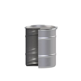 Lidded drum 1.4404 Ultra Clean with flat bottom stackable