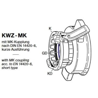 Adapter 5,5"AG (Bahnkesselwagen auf 4 Zoll TKW (Mutterteil)
