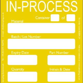 "In Process" Quality Control Labels